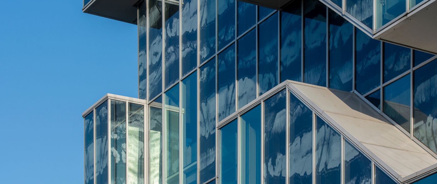 Detail of a modern glass facade